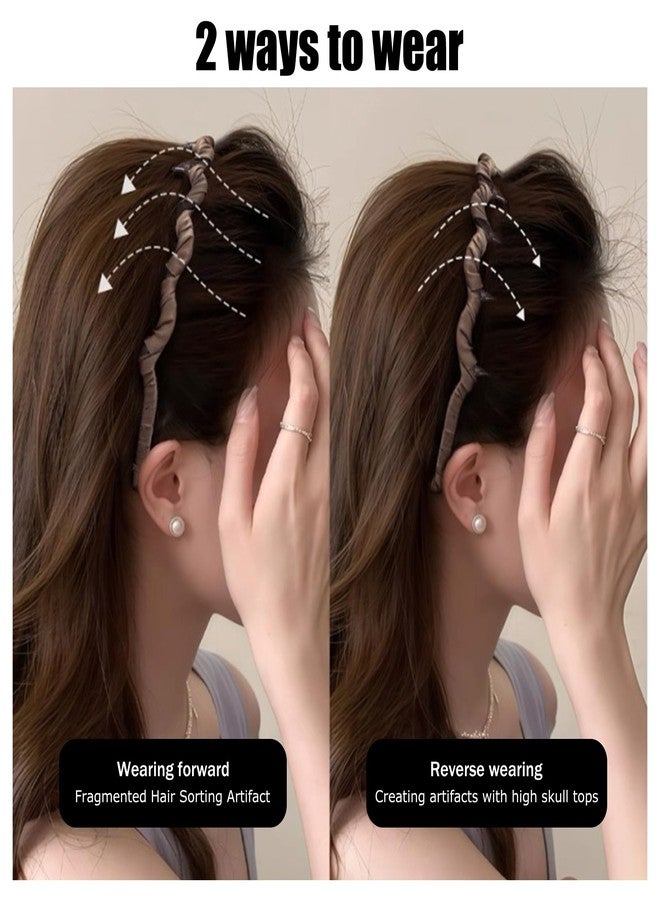 طوق رأس HOSYH عتيق قابل للعكس بتصميم جمجمة عالية وأسنان، أطواق رأس عصرية عالية الجمجمة، إكسسوارات زخرفية مانعة للانزلاق للنساء (A (أسود، أخضر، كاكي)، L) - Image 5